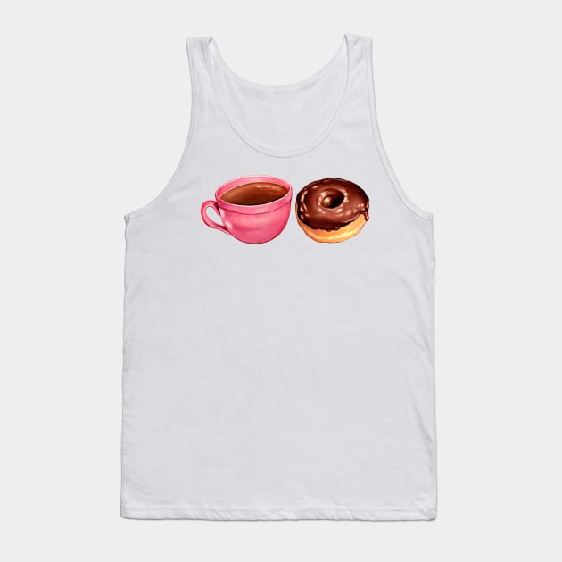 Coffee & Chocolate Donut Tank Top by KellyGilleran